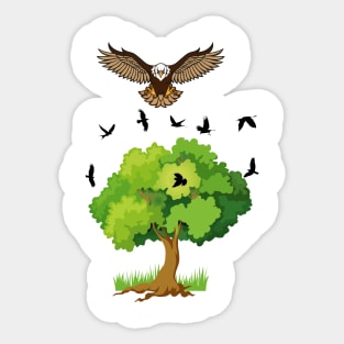 Flying Birds by the Tree Sticker